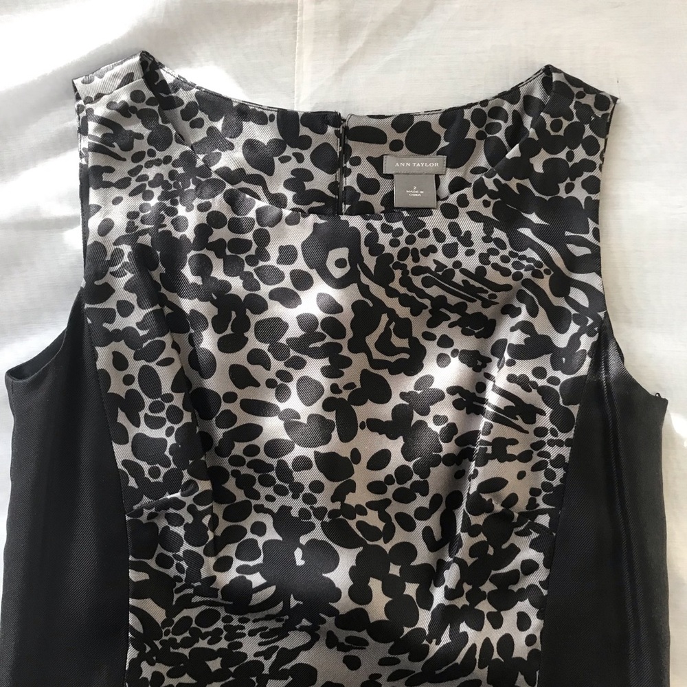 ANN TAYLOR - Silver/Navy - Silk Dress -Sz 2